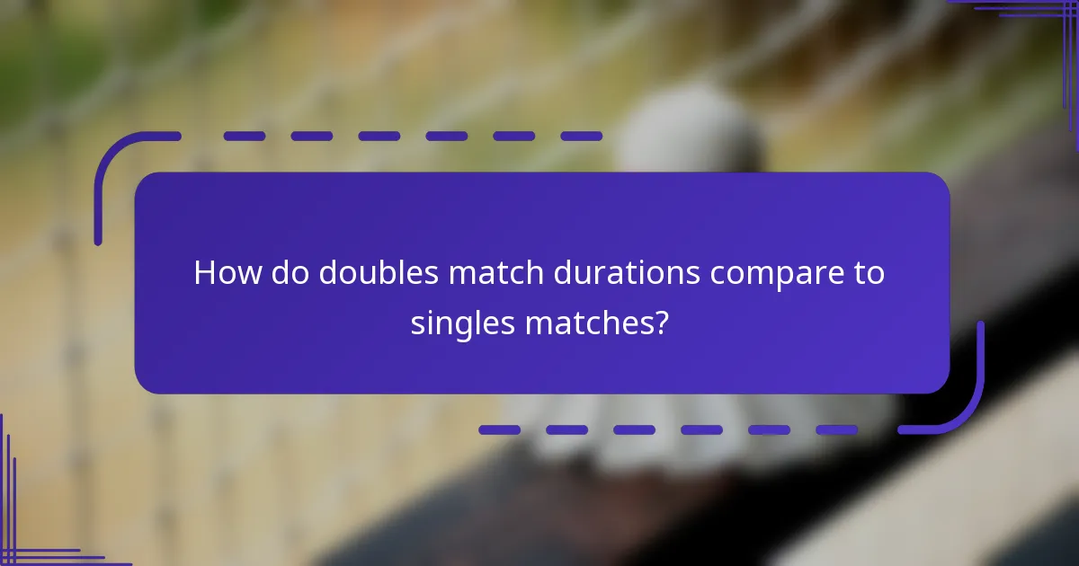 ¿Cómo se comparan las duraciones de los partidos de dobles con los partidos de individuales?