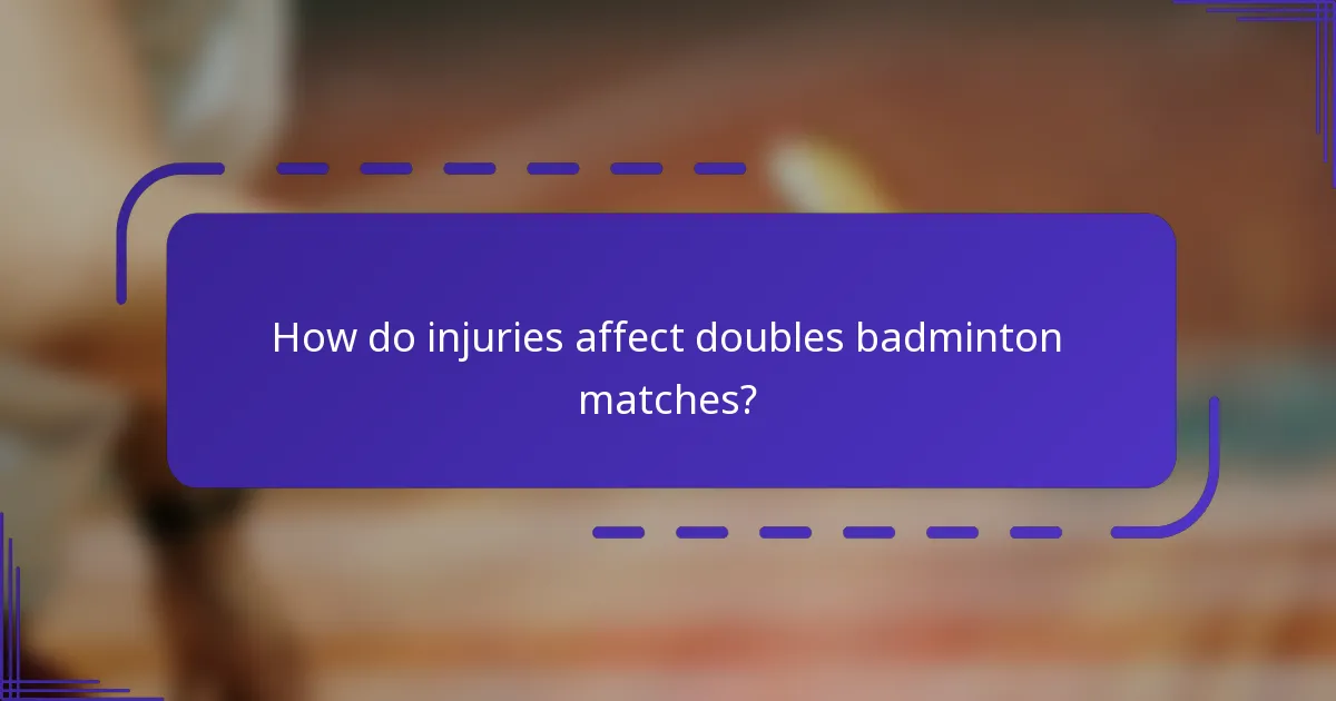 ¿Cómo afectan las lesiones los partidos de bádminton dobles?