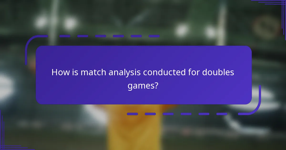 ¿Cómo se realiza el análisis de partidos para juegos de dobles?