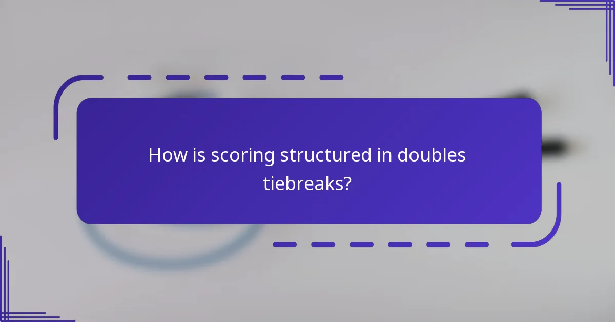 ¿Cómo se estructura la puntuación en los desempates de dobles?