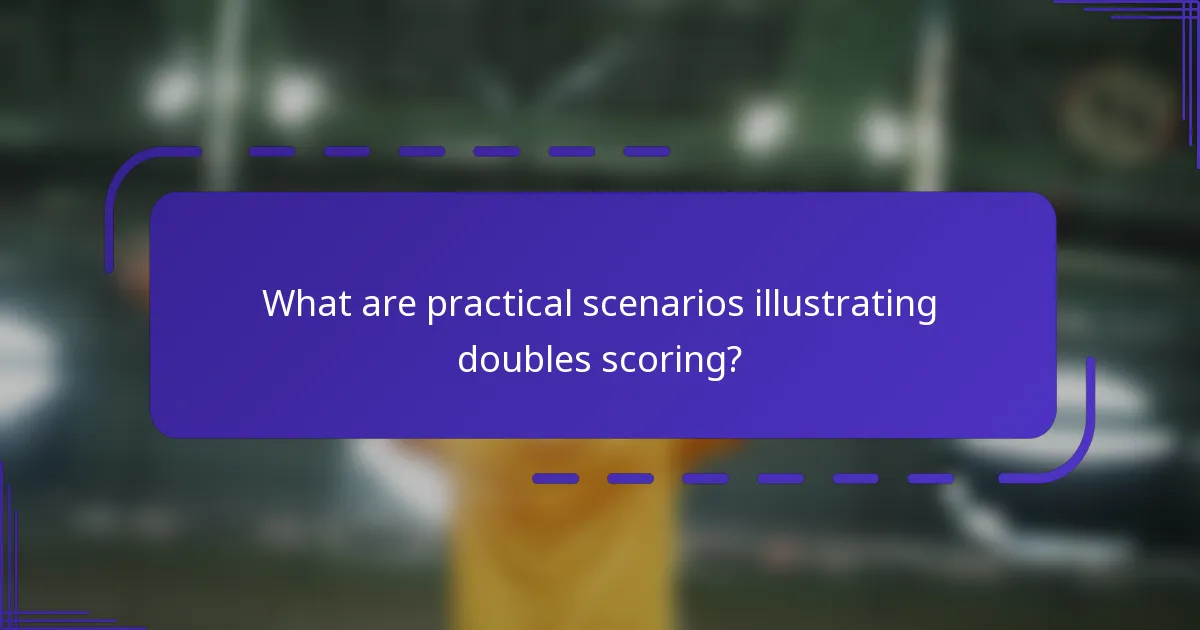 ¿Cuáles son los escenarios prácticos que ilustran la puntuación en dobles?