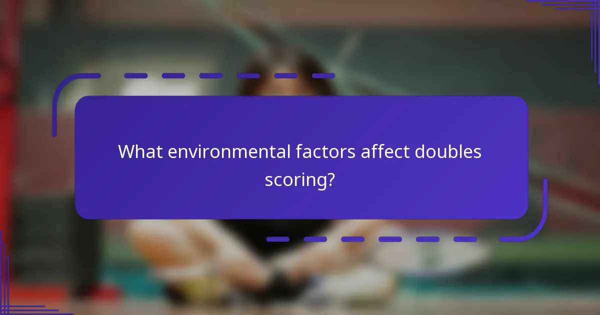 ¿Qué factores ambientales afectan la puntuación de dobles?