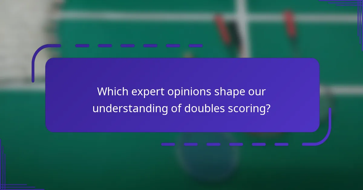 ¿Qué opiniones de expertos moldean nuestra comprensión de la puntuación en dobles?