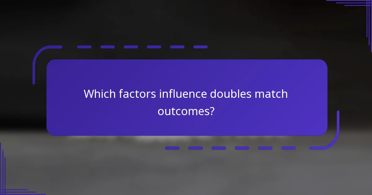 ¿Qué factores influyen en los resultados de los partidos de dobles?